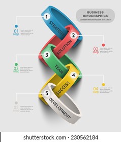 3d chain constituent units business infographics