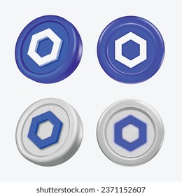 3d Chainlink Cryptocurrency Coin (LINK
) on white background. Vector illustration svg
