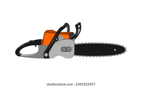 3d chainsaw vector illustration isolated on white background