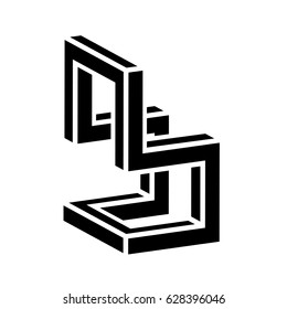 3D chair black symbol vector
