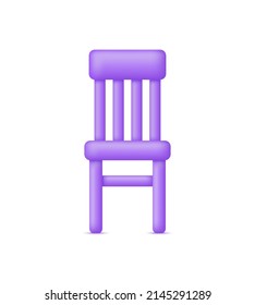 3D Chair icon isolated on white background. Can be used for many purposes. Trendy and modern vector in 3d style.