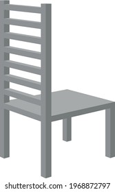 3d chair. Vector illustration isolated on white background.