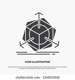 3d, change, correction, modification, object Icon. glyph vector gray symbol for UI and UX, website or mobile application