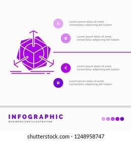 3d, change, correction, modification, object Infographics Template for Website and Presentation. GLyph Purple icon infographic style vector illustration.