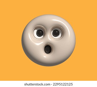 3D character baby face orange background