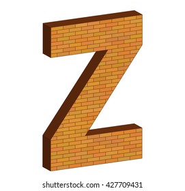 3D character of the English alphabet from masonry