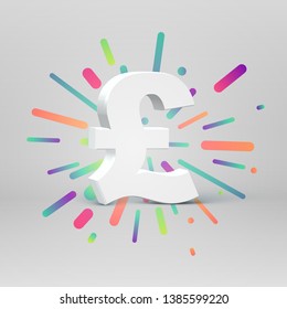 3D character from a fontset with colorful background, vector illustartion