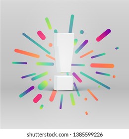 3D character from a fontset with colorful background, vector illustartion