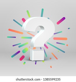 3D character from a fontset with colorful background, vector illustartion