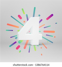 3D character from a fontset with colorful background, vector illustartion