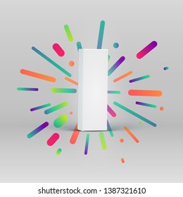 3D character from a fontset with colorful background, vector illustartion