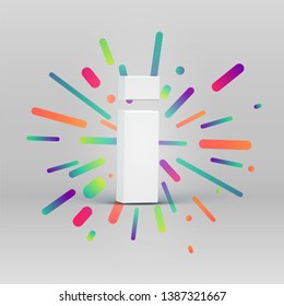 3D character from a fontset with colorful background, vector illustartion