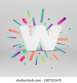 3D character from a fontset with colorful background, vector illustartion