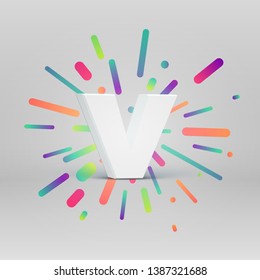 3D character from a fontset with colorful background, vector illustartion