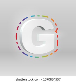 3D character from a fontset with colorful background, vector illustartion