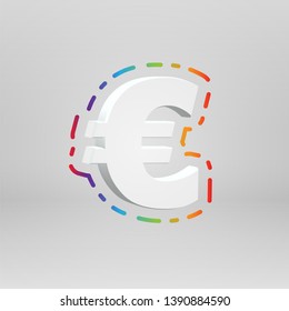 3D character from a fontset with colorful background, vector illustartion