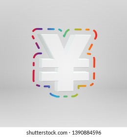 3D character from a fontset with colorful background, vector illustartion