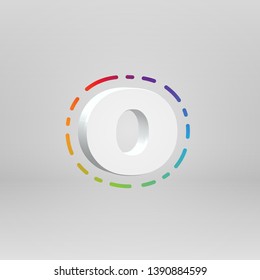 3D character from a fontset with colorful background, vector illustartion