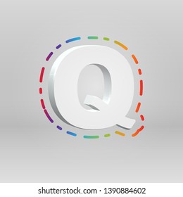 3D character from a fontset with colorful background, vector illustartion