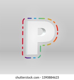 3D character from a fontset with colorful background, vector illustartion