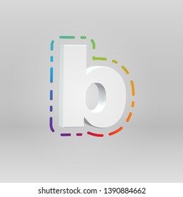 3D character from a fontset with colorful background, vector illustartion