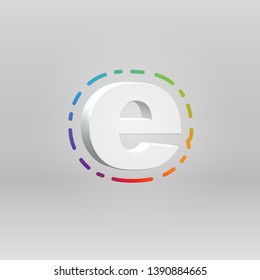 3D character from a fontset with colorful background, vector illustartion