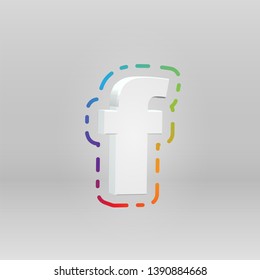 3D character from a fontset with colorful background, vector illustartion