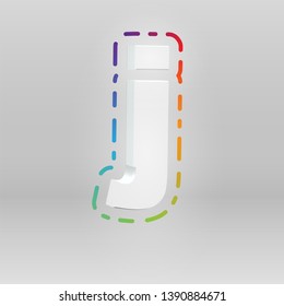 3D character from a fontset with colorful background, vector illustartion