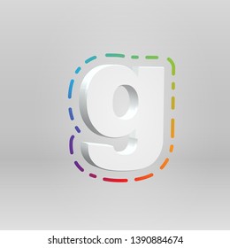 3D character from a fontset with colorful background, vector illustartion