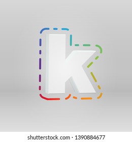 3D character from a fontset with colorful background, vector illustartion