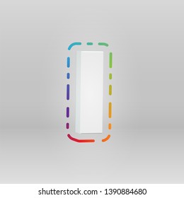 3D character from a fontset with colorful background, vector illustartion