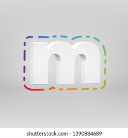 3D character from a fontset with colorful background, vector illustartion