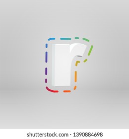 3D character from a fontset with colorful background, vector illustartion
