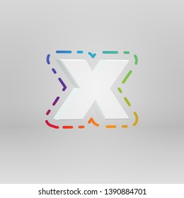 3D character from a fontset with colorful background, vector illustartion