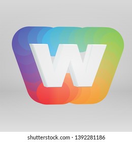 3D character from a fontset with colorful background, vector illustartion