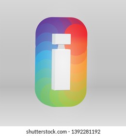 3D character from a fontset with colorful background, vector illustartion