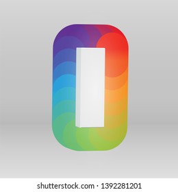 3D character from a fontset with colorful background, vector illustartion