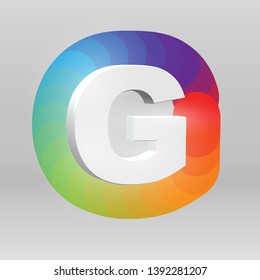 3D character from a fontset with colorful background, vector illustartion