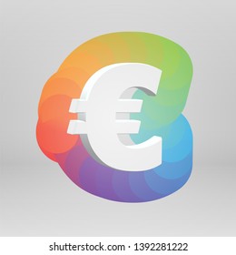 3D character from a fontset with colorful background, vector illustartion