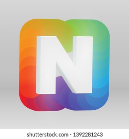 3D character from a fontset with colorful background, vector illustartion