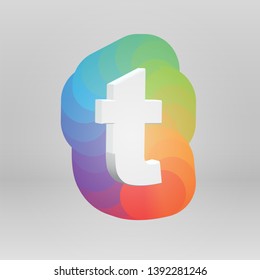 3D character from a fontset with colorful background, vector illustartion
