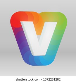 3D character from a fontset with colorful background, vector illustartion