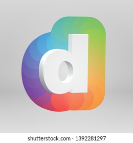 3D character from a fontset with colorful background, vector illustartion