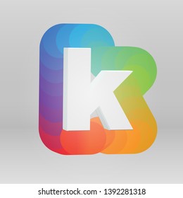 3D character from a fontset with colorful background, vector illustartion