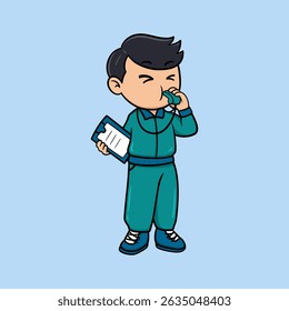 3D character of a man in casual wear contemplating with a notebook in hand, suitable for educational or motivational content.