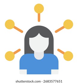 A 3D character representing network connectivity, suitable for technology, internet, or communication content.