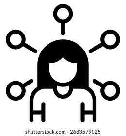 Um caractere 3D que representa a conectividade de rede, adequada para tecnologia, Internet ou conteúdo de comunicação.