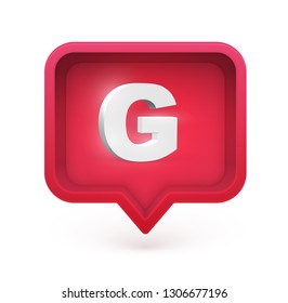 3D character in a speech bubble, vector illustration