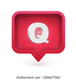 3D character in a speech bubble, vector illustration