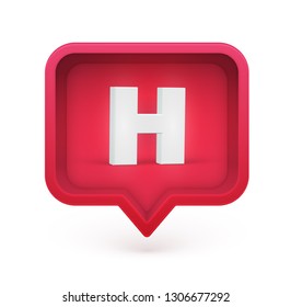 3D character in a speech bubble, vector illustration